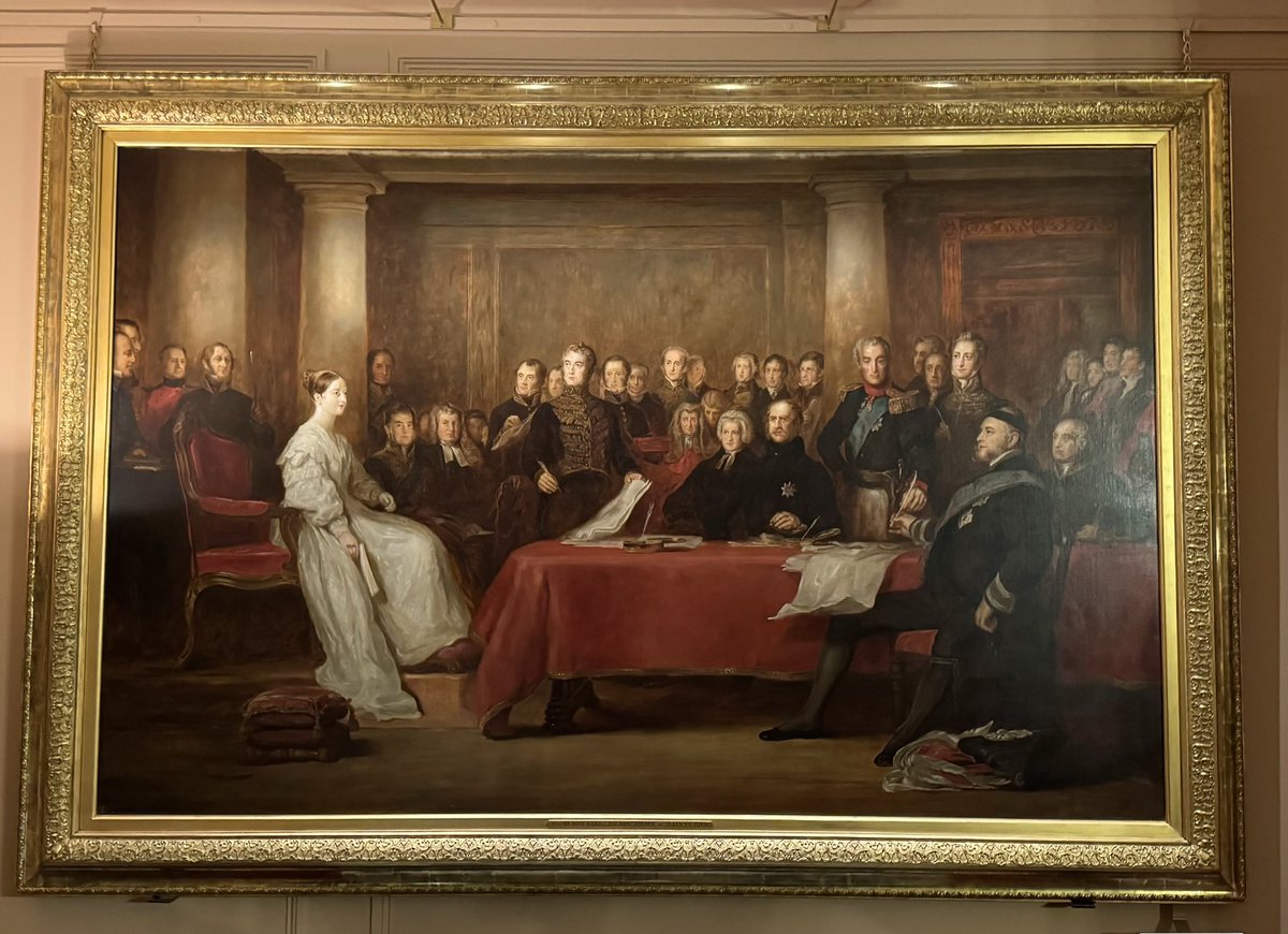 I toured Kensington Palace today. This was my favorite painting. It’s Queen Victoria’s first council meeting after her accession to the throne in 1837, surrounded by her ministers and advisors.