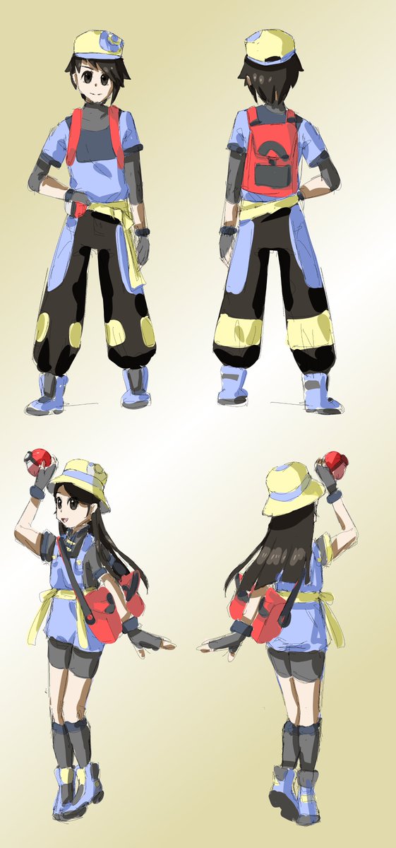 ProjectJinyur's tweet photo. Thanks to @LimeSloth0 , the protagonists now also have bags! We hope you like the addition ^-^#Pokemon #fangame #pokemonfangame https://t.co/ZoURiZWwx1