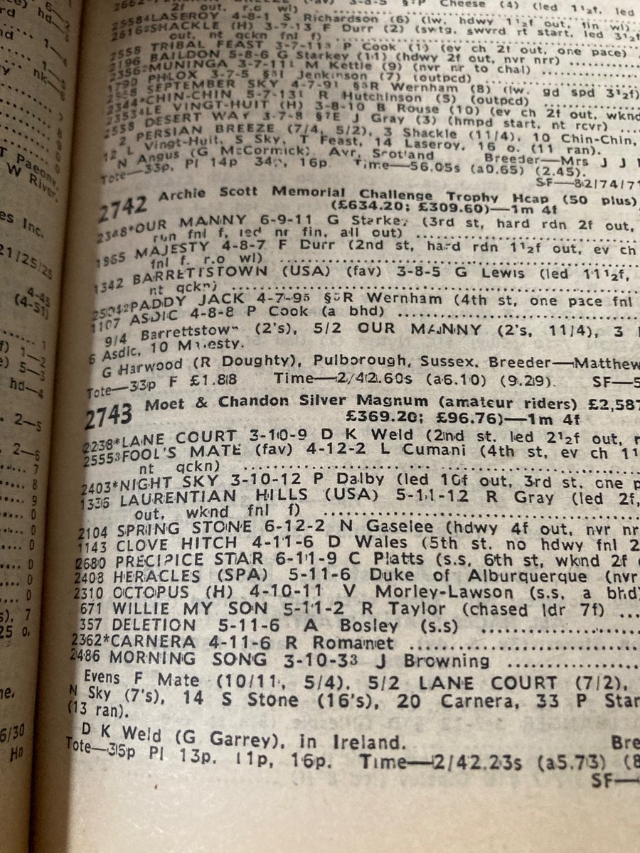Dermot Weld wins the Oaks 49 years on since his Moët @ Chandon win at the Epsom August meeting in 1975. Some great names amongst those amateurs that day.
