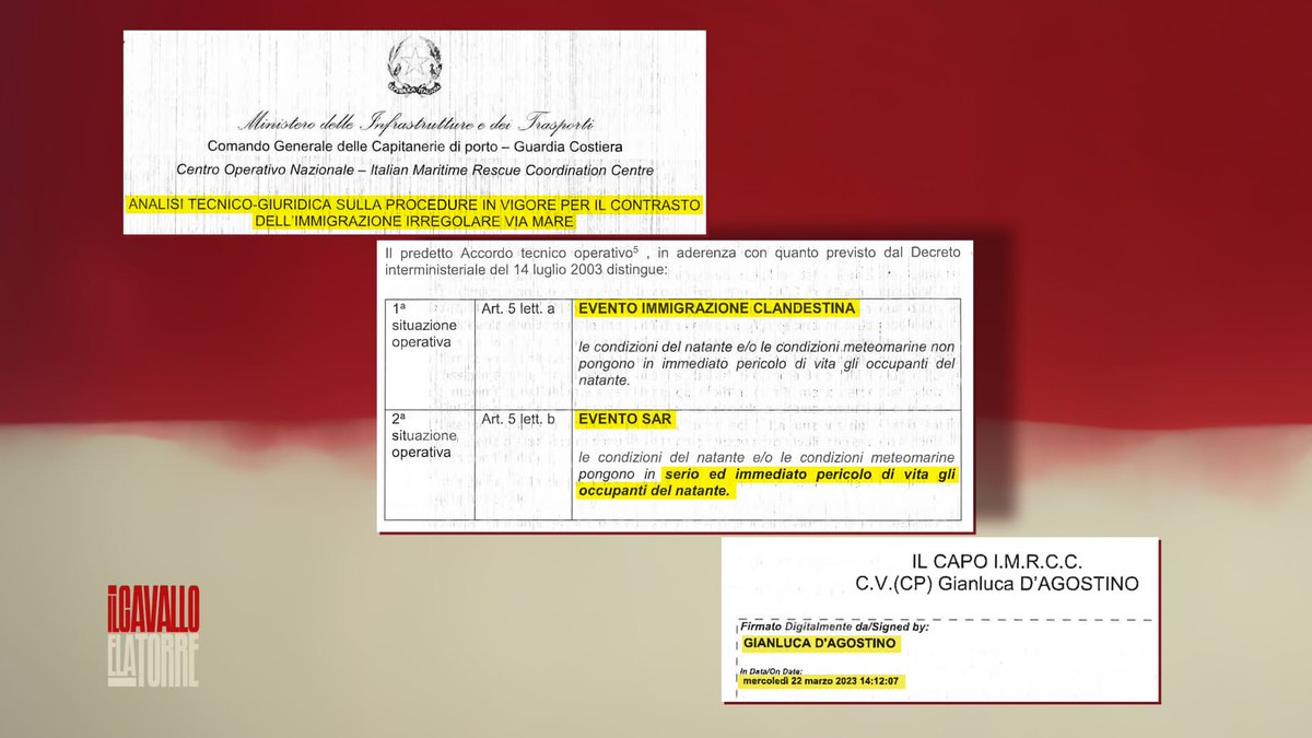 #StragediCutro, #IlCavalloelaTorre questa sera mostrerà un inedito documento interno della Guardia Costiera che arriva dopo quasi un mese dal naufragio: evento Sar solo in caso di 'serio e immediato pericolo di vita'.