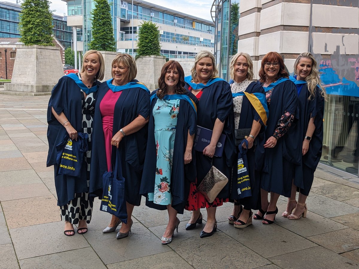 Lovely experience at the <a href="/OUBelfast/">The OU in Northern Ireland</a> graduation ceremony at the Waterfront today seeing the first cohort of OU social workers graduating after three years of work and study. Incredible determination and passion to practise social work. Sorry I didn't get you all in a photo!