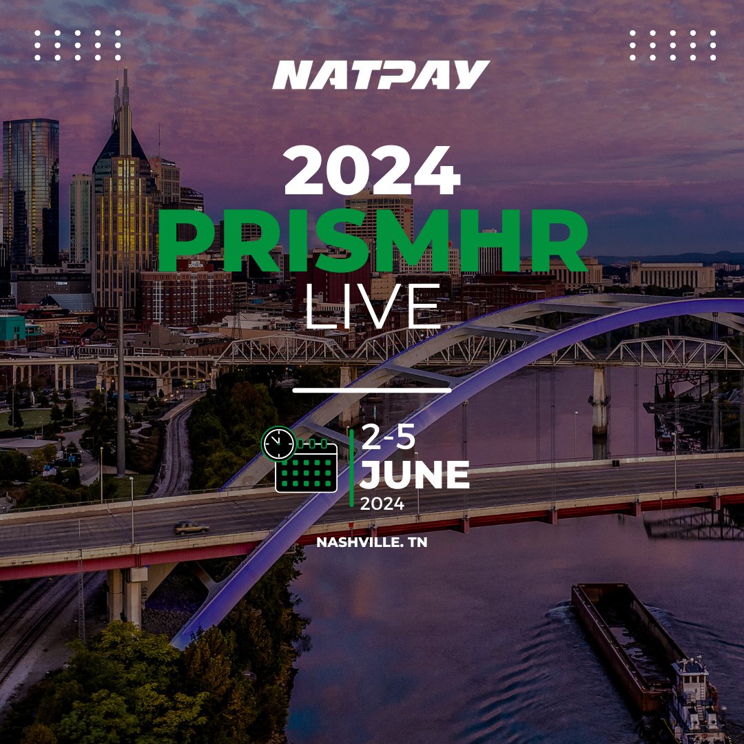 Join NatPay at PrismHR LIVE (June 2-5) in Nashville! We offer solutions to make payroll a breeze:

• Easy ACH processing &amp; pay cards for your team
• Effortless document management (paystubs, W-2s, etc.) ️
• Save time and resources with automated processes