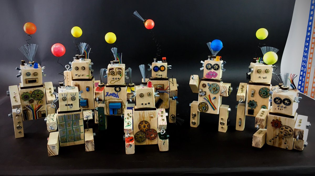 A fun week in the makerspace this week. Creative voice connections yesterday with networking and creating a wonderful ‘tail’ of photos. Today @childrensuni have been in learning about woodwork by making robots! Tomorrow we’ve young people puppet making for @big_malarkey 👍👍