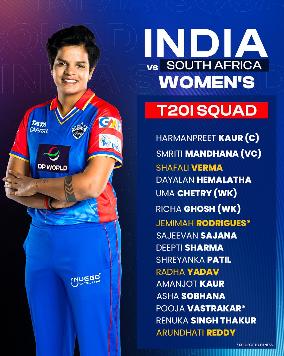 #TeamIndia is all set to battle it out against the 𝐏𝐑𝐎-teas 🔥

Good to see our very own @reddyarundhati 🔙 in the 🇮🇳 colours after 3 long years 💙

#BCCIWomen #INDvSA