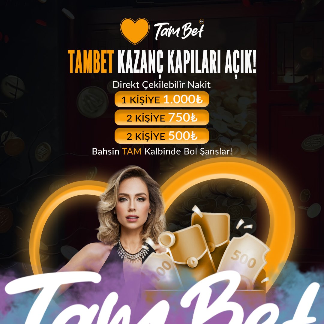 💰 TAMBET DİREKT ÇEKİLEBİLİR NAKİT ÇEKİLİŞLERİ BAŞLADI ! 

‼️ #Tambet BAŞLIĞINI KULLANARAK KULLANICI ADINI YAZ NAKİT ÖDÜLLERDEN 1 İNİ KAZANMA ŞANSINI YAKALA ! 

‼️ ŞART : SON 1 HAFTA İÇİNDE MİN 250 TL YATIRIM 

‼️ RT AT , BEĞEN, EN AZ 1 ARKADAŞINI ETİKETLEMEYİ UNUTMA !