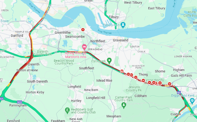 #Gravesend: #A2 closed both ways due to an accident involving a van and ...