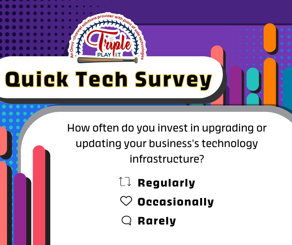 📊 Take a Quick Dive into Tech Trends 📊
🤗 Your Opinion Matters!
Together, let's unlock the potential of tech innovation and pave the way for a brighter business future. Dive in now and be a part of something extraordinary!

#TechInBusiness #FutureTech #TriplePlayIT