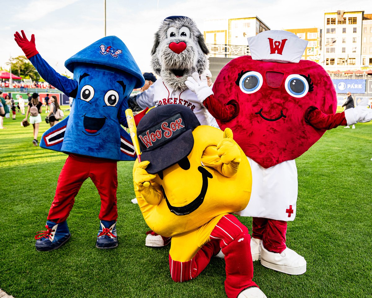 🚨BIG NEWS🚨 This is now the account for all FOUR @WooSox mascots: Smiley, Woofster, Roberto, and Clara! We cannot wait to show you all the fun that goes into being the best fans of the best team! Go Sox! -🙂,🐾,🚀,❤️