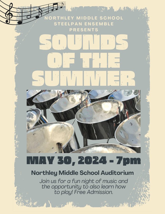Sounds of the Summer by our Northley Steelpan Ensemble made the auditorium feel like summer last night! Well done and wonderful job! 💛🩵🥁✨

#steelpans <a href="/NorthleyMusic/">NMSMusic</a> <a href="/NMSViking/">Mr. Buterbaugh NMS</a> <a href="/pdsdsuper/">Dr.George Steinhoff</a> #PennDelcoProud