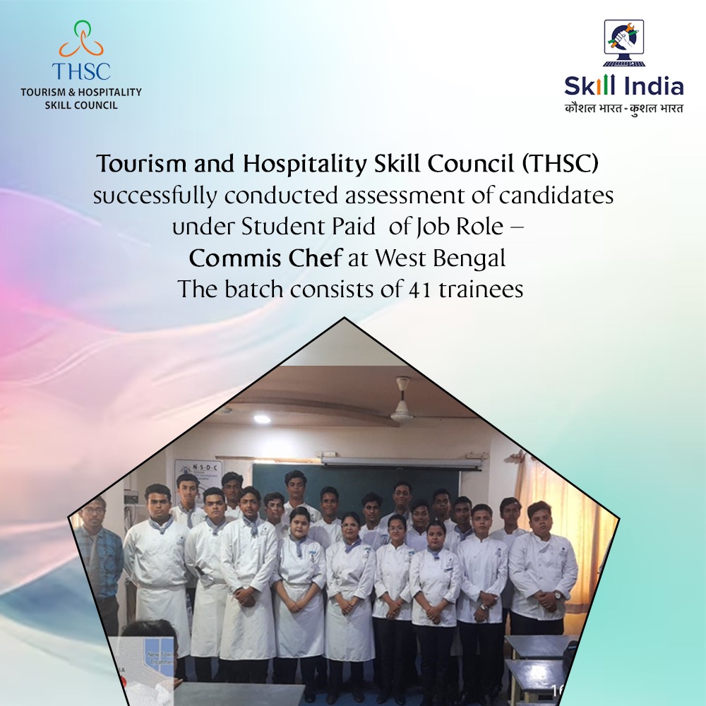 skillthsc's tweet photo. Tourism and Hospitality Skill Council (#THSC) successfully conducted assessment of candidates under Student Paid of #JobRole -Commis Chef at #WestBengal. The batch consisted 41 #trainees
#LearnwithTHSC #Skill4NewIndia #hospitality #tourism #learning #skilldevelopment #commischef https://t.co/ilvvxWHphX