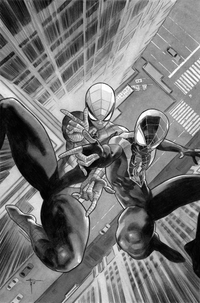 The Spectacular Spider-Men #4 Variant cover.
Took this opportunity to pay tribute to Dragon Ball and master Akira Toriyama... so here's my spidey version of the Father-Son Kamehameha!