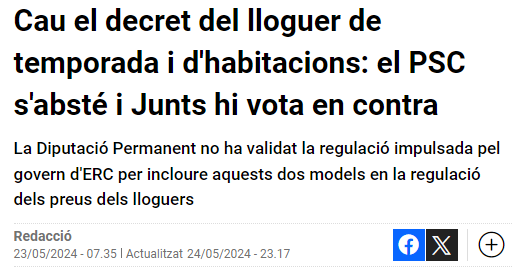 gerardfelium's tweet photo. Marca PSC (C de Cínics): criticar l'augment sense fre dels lloguers quan fa una setmana que han deixat caure la regulació dels lloguers DE TEMPORADA al Parlament i fa uns mesos van votar en contra del topall als habitatges turístics a Girona https://t.co/Kg8PkN0DDZ https://t.co/elWULZnZYO