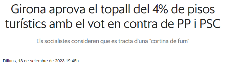 gerardfelium's tweet photo. Marca PSC (C de Cínics): criticar l'augment sense fre dels lloguers quan fa una setmana que han deixat caure la regulació dels lloguers DE TEMPORADA al Parlament i fa uns mesos van votar en contra del topall als habitatges turístics a Girona https://t.co/Kg8PkN0DDZ https://t.co/elWULZnZYO