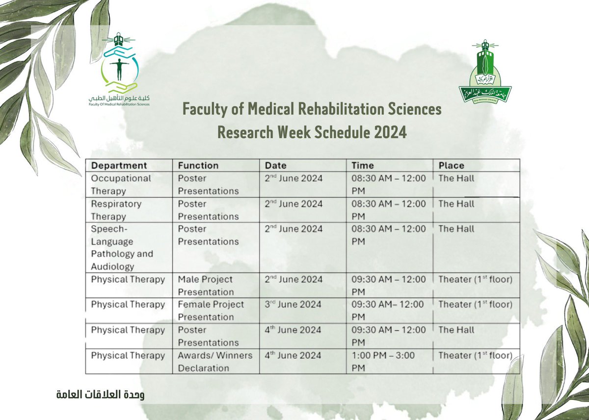 كلية علوم التأهيل الطبي tweet media