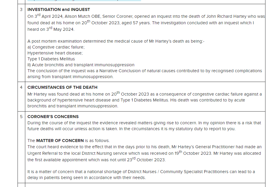 Shaun Lintern (@shaunlintern) on Twitter photo A national shortage of district nurses has been highlighted by a coroner in a warning to <a href="/VictoriaAtkins/">Victoria Atkins</a> after a man's death.
The number of district nurses has more than halved since 2010 and repeatedly highlighted by <a href="/TheQNI/">The Queen's Nursing Institute</a> as a safety risk: A national shortage of district nurses has been highlighted by a coroner in a warning to <a href="/VictoriaAtkins/">Victoria Atkins</a> after a man's death.
The number of district nurses has more than halved since 2010 and repeatedly highlighted by <a href="/TheQNI/">The Queen's Nursing Institute</a> as a safety risk: