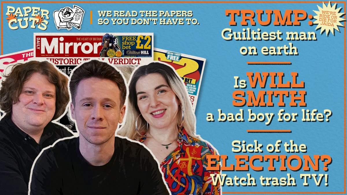 🚨NEW EPISODE🚨 Trump guilty on all 34 counts! 👩‍⚖️⚖️ Has Will Smith's rehabilitation worked? 🕴️👋 Plus – Why sh*t TV is getting us through it all 📺💃 Join @jacobjarv, @JonnElledge and @chancentrate listen.podmasters.uk/PC240531TrumpG…