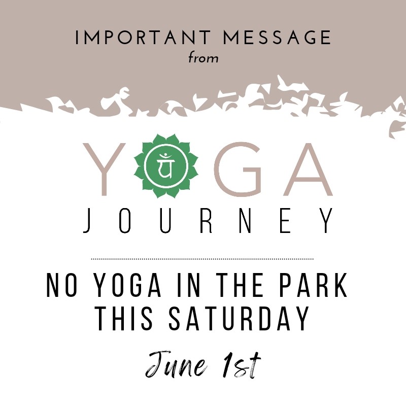 There will be no Yoga in the Park at Sanborn Square tomorrow. Come back on Saturday, June 8 at 9am for the next session with #YogaJourney! YogaJourney.com