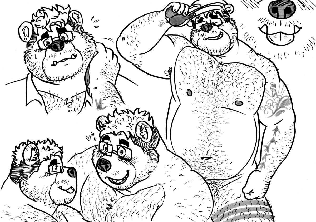 I met a cute guy who followed me back in the days when i was on FurAffinity and he realized i was the artist only after i showed him my drawings a few weeks ago he was so shocked...

I decided to surprise him with a fursona🐻