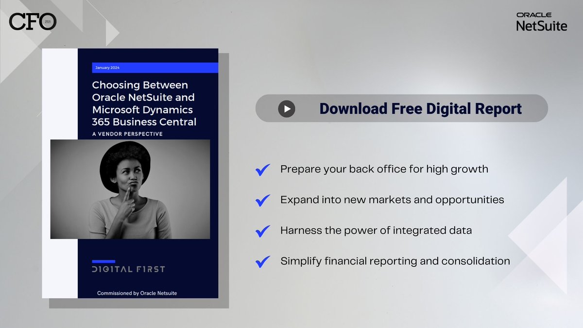 Click here lnkd.in/erW6GhFi to download the Digital First Report on "Choosing Between Oracle NetSuite and Microsoft Dynamics 365 Business Central"

This report looks at some of the key differences between the two software vendors and the strategic approaches taken by them.
