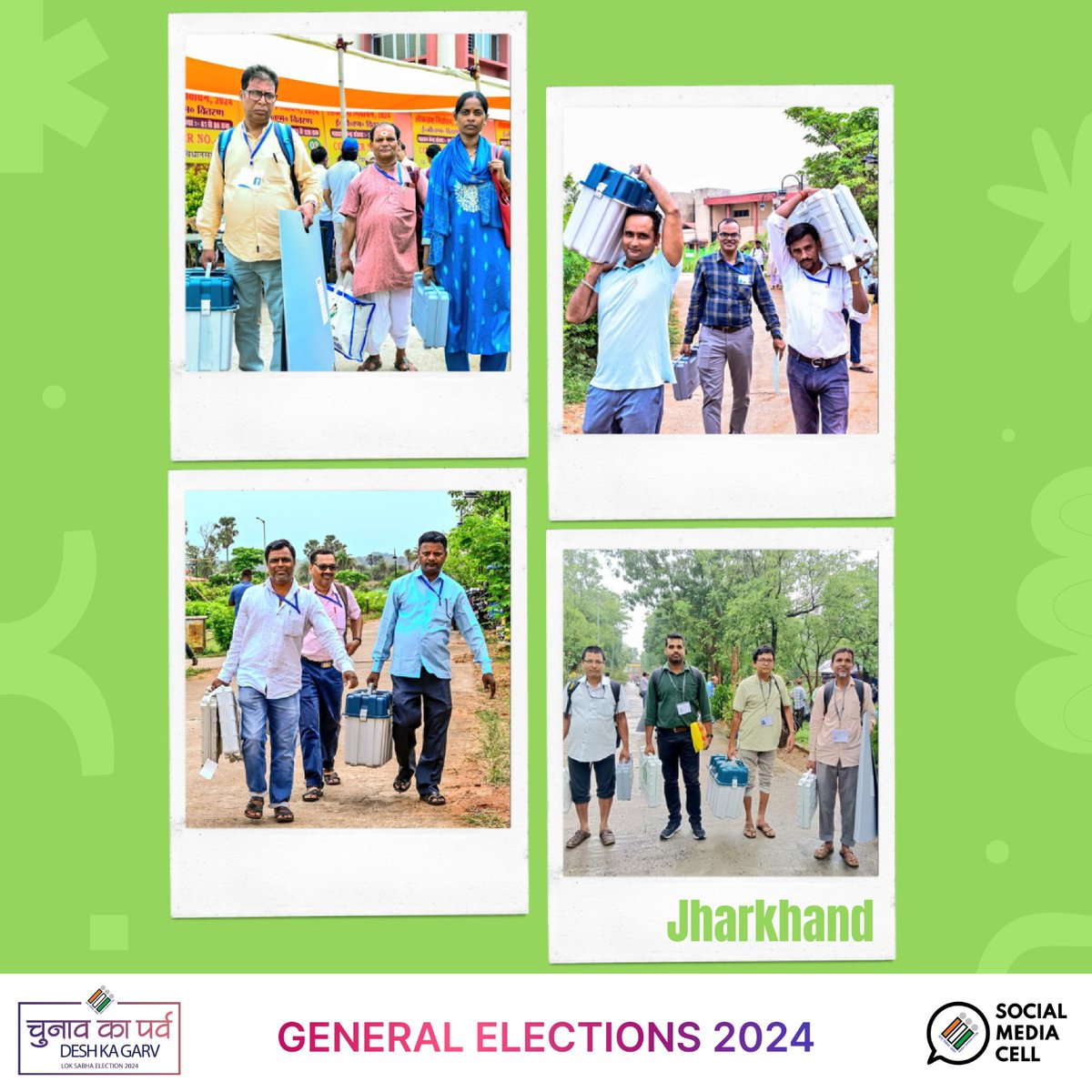 Sentinels of democracy! Polling officials gearing up for #Phase7 in Jharkhand. Celebrate #ChunavKaParv and #GoVote tommorow. #DeshKaGarv #Elections2024 #IVote4Sure #LokSabhaElections