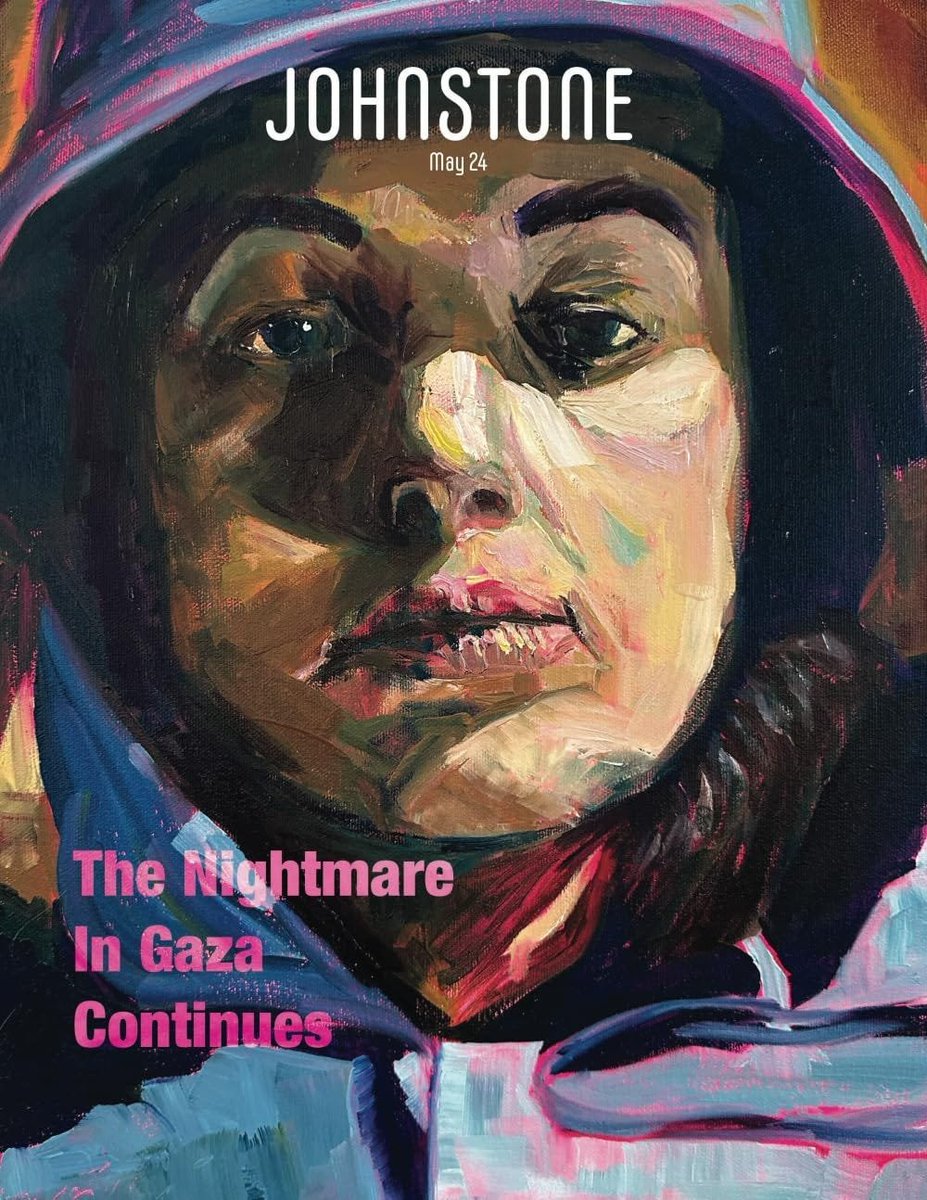 I publish a print version of my work once a month called JOHNSTONE magazine. The new edition is called “The Nightmare In Gaza Continues”, and is now available to order in print or download in pay-what-you-want digital. Links below. Nearly eight months in, and the waking