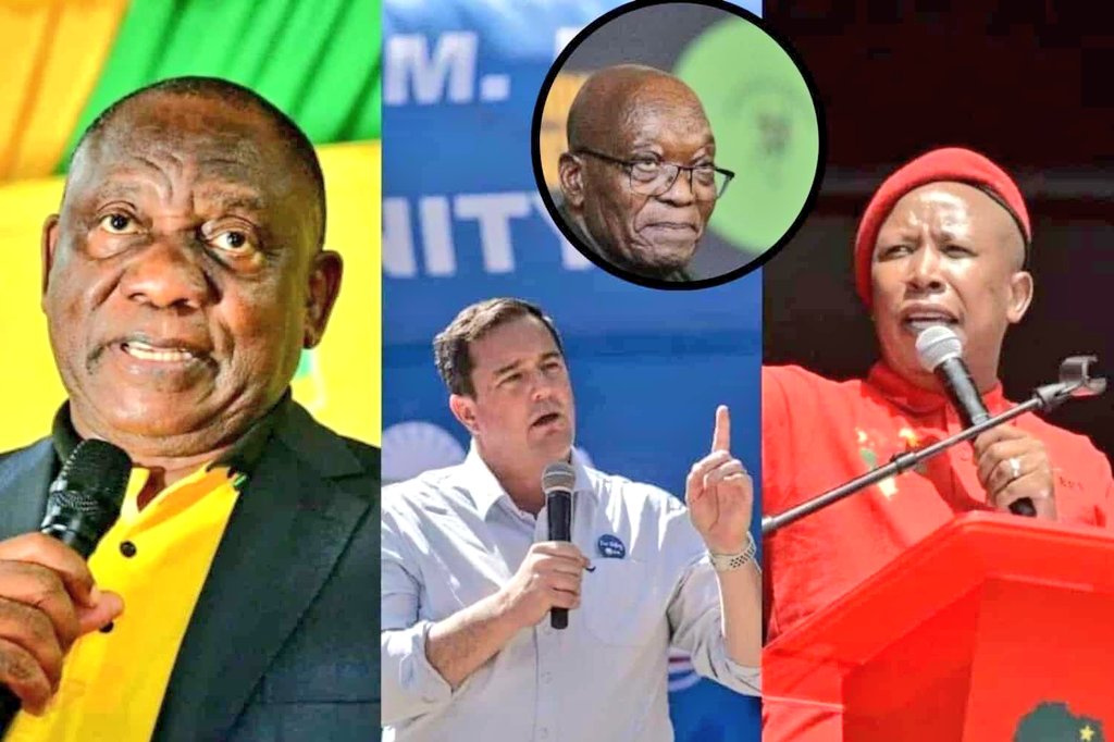 penuelist_'s tweet photo. If the ANC takes a Helen Zille &amp; John Steenhuisen DA coalition....

...over ex-ANCYL's Julius Malema &amp; his EFF...

...and ex-ANC &amp; SA President's Jacob Zuma &amp; his MK...

...they deserve to hit 20% in 2029.

So they must move very cautiously if they have to go into coalition. https://t.co/XZrQXeCFn4