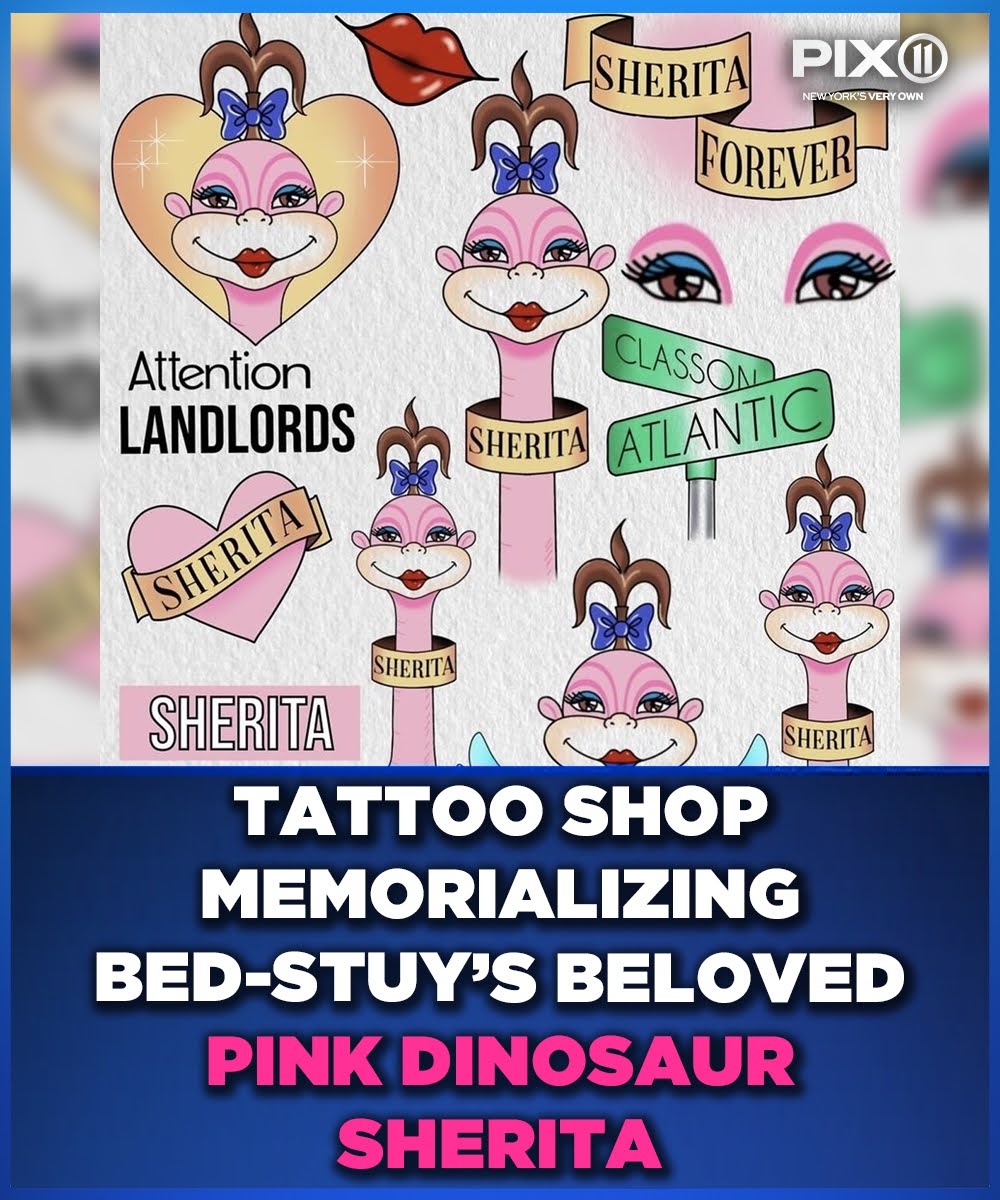 Want to permanently imprint Sherita, the pink dinosaur that used to sit on a Bed-Stuy billboard, on your body? 🦕❤️

A tattoo studio will be holding a memorial flash event for the beloved neighborhood icon. Check here for details:

pix11.com/news/local-new…