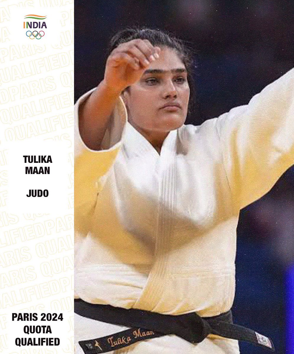 TULIKA MAAN HAS SECURED OLYMPIC QUOTA FOR INDIA 🇮🇳 IN JUDO 🥋 AT #Paris2024

Congratulations to @tulika_maan ...!!! 💥🥳