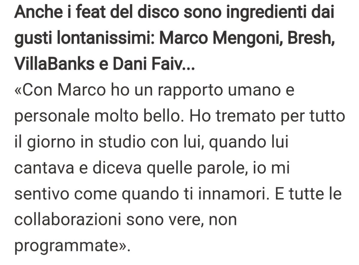 ' Mi sentivo come quando ti innamori ' 
Quel turbinio di emozioni che ti strapazzano , ti scuotono e ti rendono felice e sognante...... proprio quelle che provo da 15 anni 
Grazie @mengonimarco