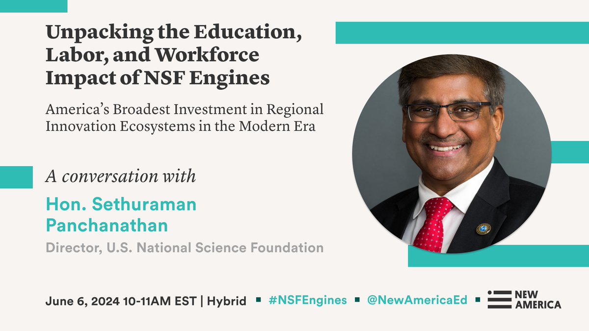 It's not too late to register for @NewAmerica's event next Thursday with @NSFDrPanch - 10-11 AM ET either in-person or online newamerica.org/center-educati…