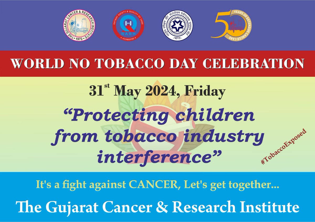 On World No Tobacco Day 2024, GCRI commits to a smoke-free future. Tobacco is a leading cause of cancer and other diseases. Let’s pledge to quit and support others on their journey to better health. Together, we can make a difference! #WorldNoTobaccoDay #QuitSmoking #GCRI