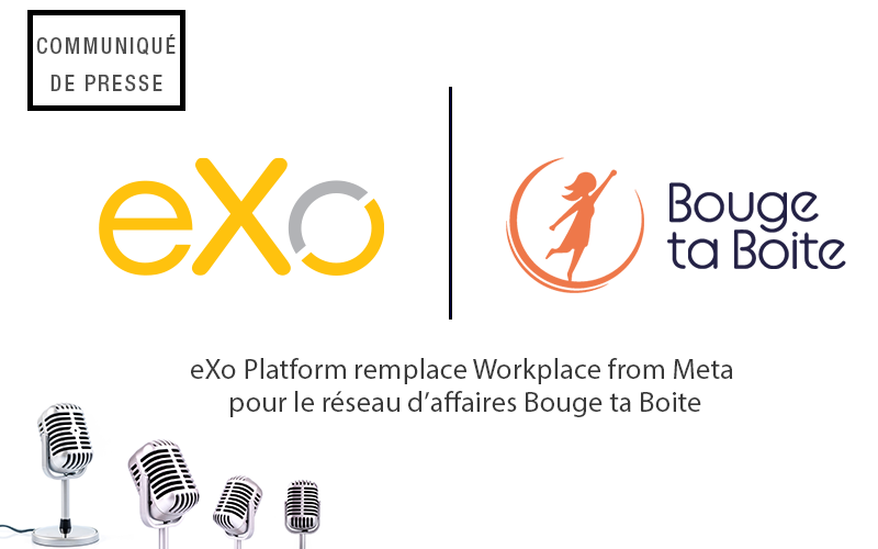 📢 eXo Platform remplace Workplace from Meta pour <a href="/BougeTaBoite/">Bouge ta Boite</a> 🇫🇷
<a href="/JulieBODIN1/">Julie BODIN</a> 💬 Adopter la solution française eXo a été un choix stratégique. Les Bougeuses sont nombreuses à témoigner de la simplicité d’utilisation de la solution 
👉shorturl.at/ZoXWz