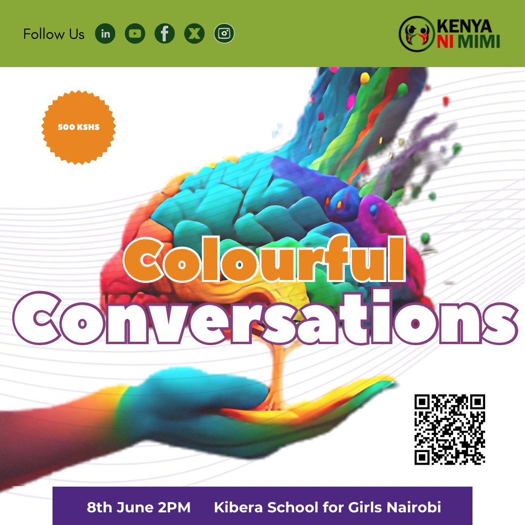 Celebrate Mental Health Month with Colourful Conversations! 🎨🗣️ Join Kenya Ni Mimi for a day of fun and meaningful talks about mental health. Join us on 8th June at Kibera School for Girls. Let's create a brighter, healthier future together!#Mindmatters