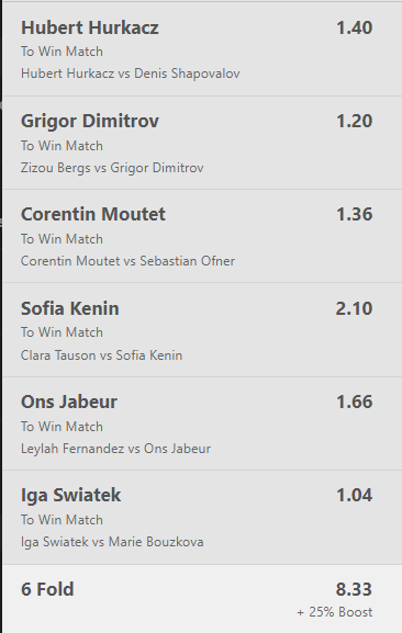 🎾 Day 6 French Open Acca 🎾

#Tennis #TennisTips 
#RolandGarros