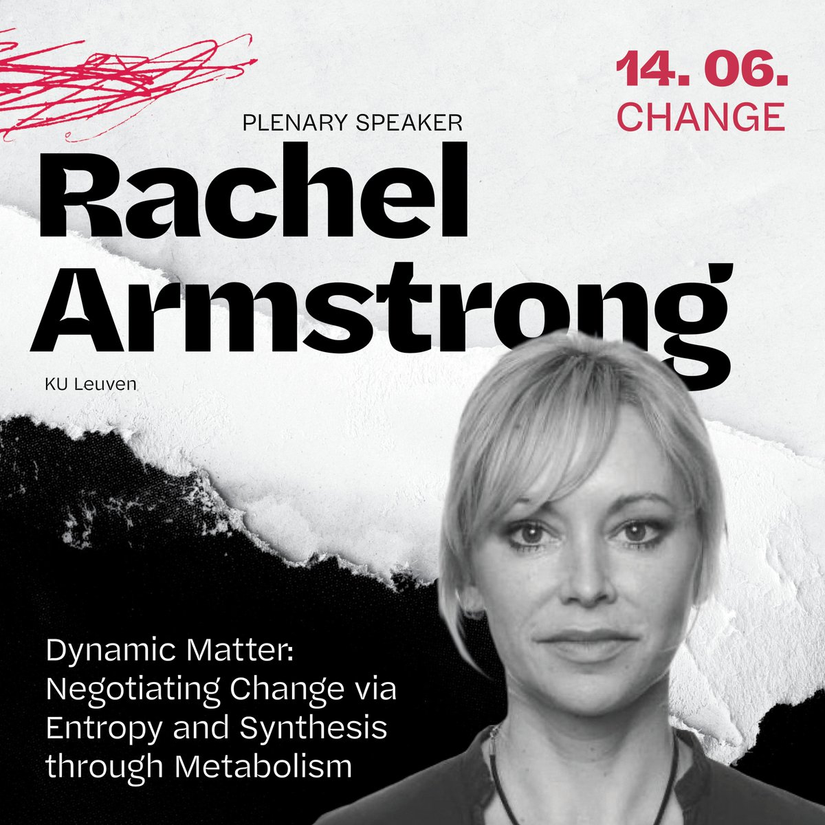 Rachel Armstrong (@livingarchitect) of @KU_Leuven integrates living systems science with sustainable materials for regenerative architecture. Join us on June 14th at 11:00 CET in Room 2 at the Rectorate for the International Conference CHANGE panel 'Dynamic Matter: Negotiating