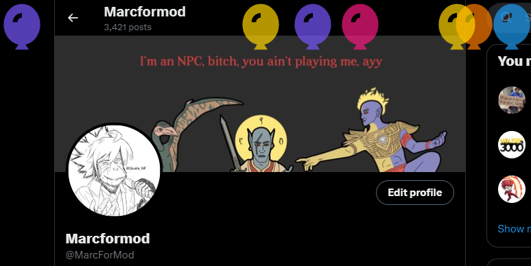 MarcForMod's tweet image. Idk what happened to the balloons. They are very unpog as of recent.