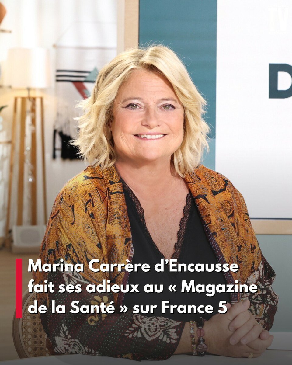 TVMAG's tweet photo. Marina Carrère d'Encausse a fait ses adieux au « Magazine de la santé » sur France 5 ce vendredi. C'est Jimmy Mohamed qui prendra la relève de l'émission à la rentrée.
➡️ https://t.co/OWQ3KFS8Vt https://t.co/bdOqJNxYB7