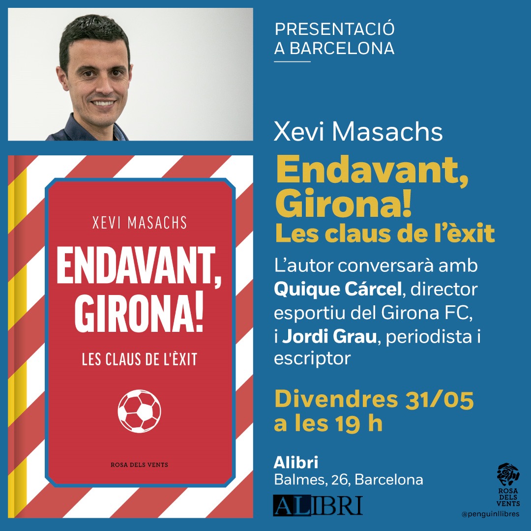Aquesta tarda, a les set, a la llibreria Alibri de Barcelona, presentem amb Quique Càrcel, la història de la dècada prodigiosa del <a href="/GironaFC/">Girona FC</a> escrita per <a href="/xevimasachs/">Xevi Masachs</a>