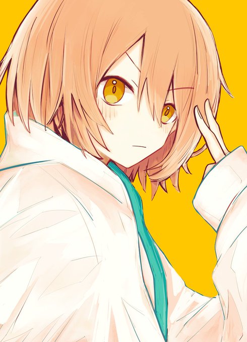 「orange background upper body」 illustration images(Latest)