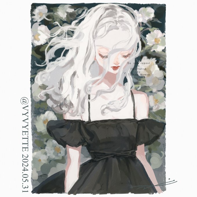 「white flower white hair」 illustration images(Latest)