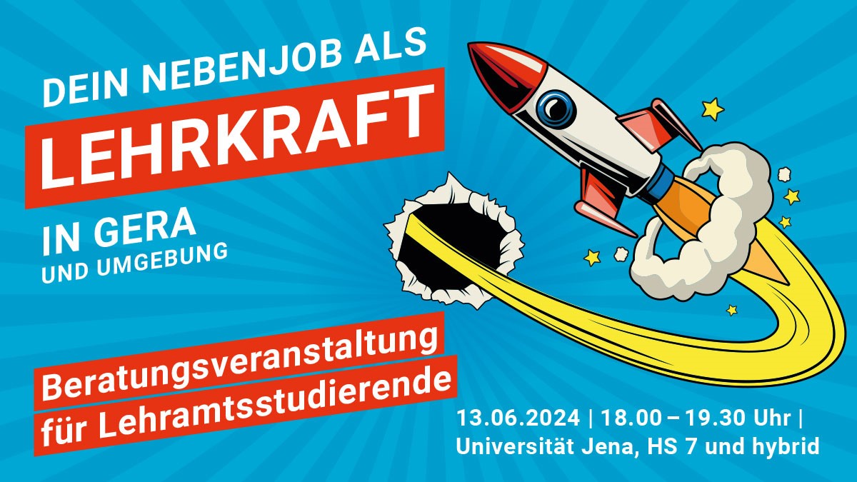 Ein #Nebenjob an #Schule bietet Vorteile, wie Praxiserfahrung, Kontakte, attraktive Finanzspritze &amp; die Chance auf verkürzten Vorbereitungsdienst. 
Zur Nebenbeschäftigung berät das Schulamt Lehramtsstudierende am 13.6. 18 Uhr an der <a href="/UniJena/">Universität Jena</a> /HS7.
#lehrerinthueringen #twlz