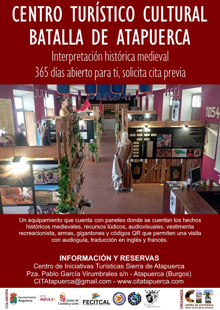 citatapuerca's tweet photo. El CENTRO TURÍSTICO CULTURAL BATALLA DE ATAPUERCA es un equipamiento #sostenible que muestra e #interpreta los hechos históricos acontecidos entorno a 1054 en #Atapuerca y la época #medieval
ℹ️ https://t.co/fJujBuqJEI
#Museo #Cultura #Historia #Turismo #Patrimonio #Burgos #Spain https://t.co/gseQe8f8RP