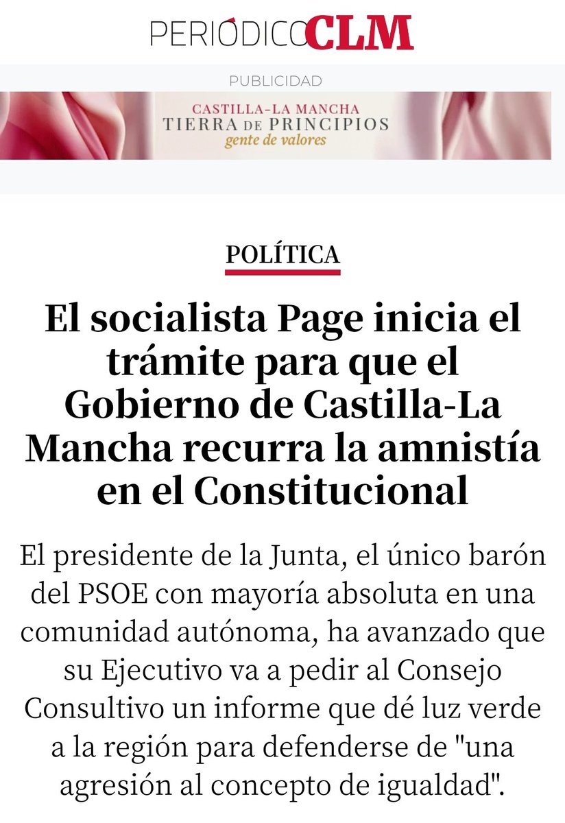 El #PSOE aprobó la amnistía por puro interés político. Algo obvio y ya sabido. De hecho ayer ante la anunciada oposición a la misma por parte de la caverna judicial, el super ministro #Bolaños se desentendió diciendo que hasta aquí habían llegado.
Para nada sorprende lo de #Page.