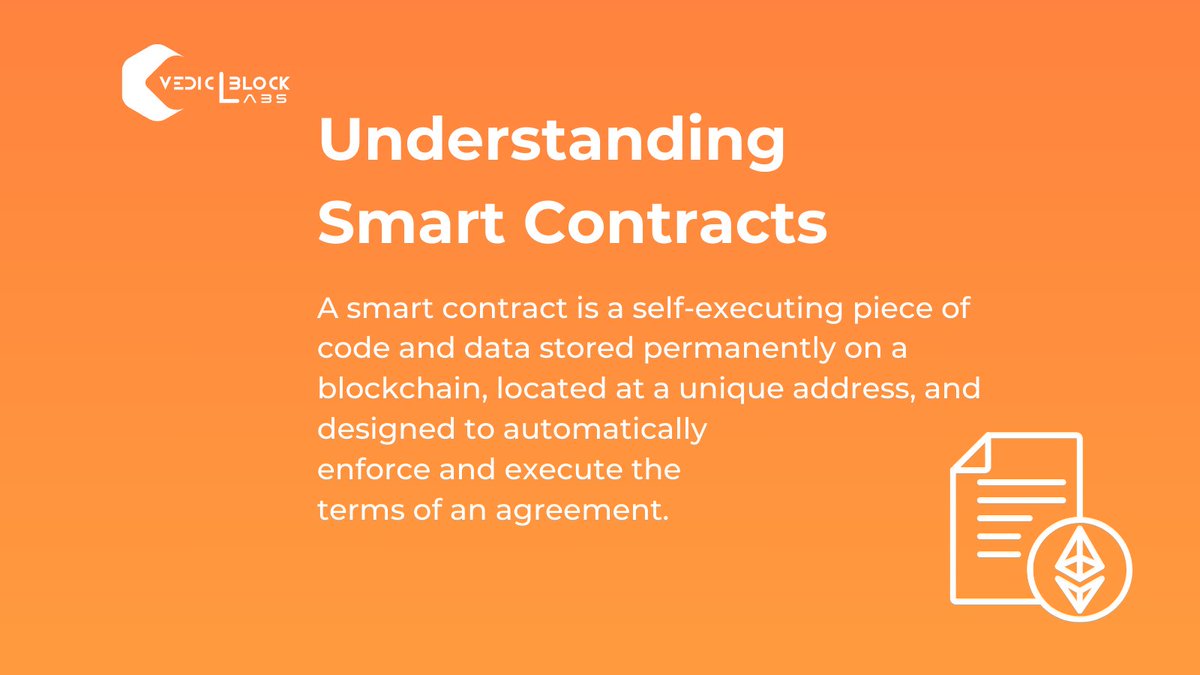 VedicBlock's tweet photo. Ever wondered how digital agreements work seamlessly on blockchain? 🤔 
Smart contracts are the answer!

Ready to dive deeper? Vedic Block is here to guide you through blockchain education and consultation.

#smartcontracts #blockchain #vedicblocklabs https://t.co/HtYuFWOXfa