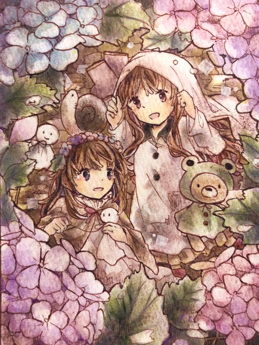 「hydrangea long hair」 illustration images(Latest)