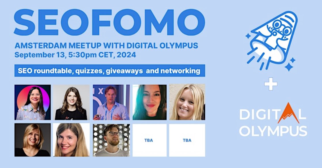 Aleyda Solis 🕊️ (@aleyda) on Twitter photo The next #seofomo meetup is here and it’s going to be in … Amsterdam with <a href="/DigitalOlympus/">Digital Olympus</a> 🎉🤩 the awesome <a href="/AlexTachalova/">Alexandra Tachalova</a> and team will co-host the free meetup on Sept 13 at 5:30pm 🙌 come and join local and international SEOs like <a href="/hellemans/">Arnout Hellemans</a> <a href="/vreeman/">Simon Vreeman</a> <a href="/linda_tweet/">Linda Hogenes ヾ(ツ)ノ</a> <a href="/BibiBuzzCom/">BIBI THΞ LINK BUILDΞR was here</a> The next #seofomo meetup is here and it’s going to be in … Amsterdam with <a href="/DigitalOlympus/">Digital Olympus</a> 🎉🤩 the awesome <a href="/AlexTachalova/">Alexandra Tachalova</a> and team will co-host the free meetup on Sept 13 at 5:30pm 🙌 come and join local and international SEOs like <a href="/hellemans/">Arnout Hellemans</a> <a href="/vreeman/">Simon Vreeman</a> <a href="/linda_tweet/">Linda Hogenes ヾ(ツ)ノ</a> <a href="/BibiBuzzCom/">BIBI THΞ LINK BUILDΞR was here</a>
