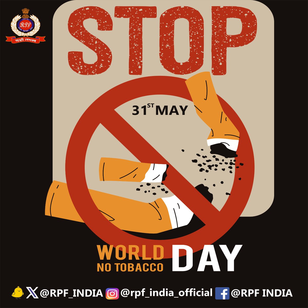 Choose to be smoke-free, and you'll add years to your life and life to your years. Say no to tobacco. Your life is in your hands. #WorldNoTobaccoDay