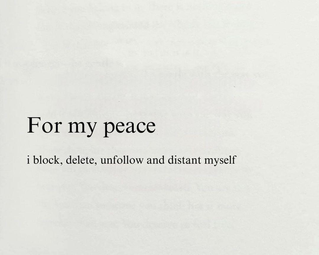 For my peace,