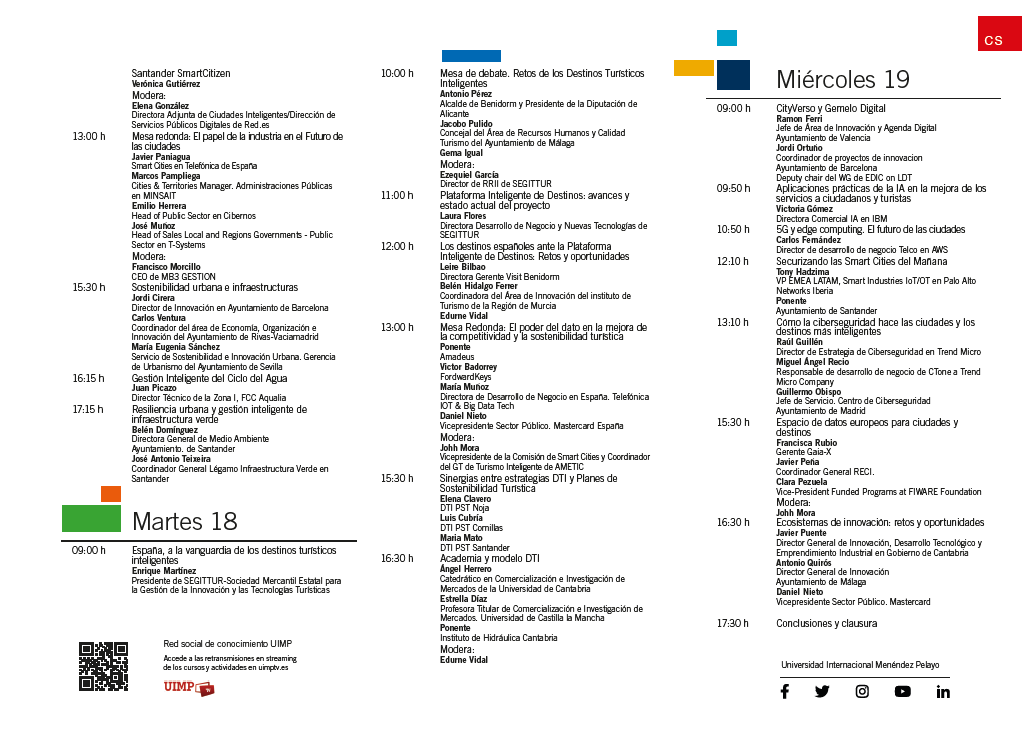 Del 17 al 19 de Junio, curso de verano <a href="/UIMP/">UIMP</a> en #Santander "Ciudades y Destinos Turísticos Inteligentes" sobre #desafíos y #oportunidades en #digitalización, #sostenibilidad, #PID, #competitividad, etc.

Más info e inscripciones: uimp.es/agenda-link.ht…
