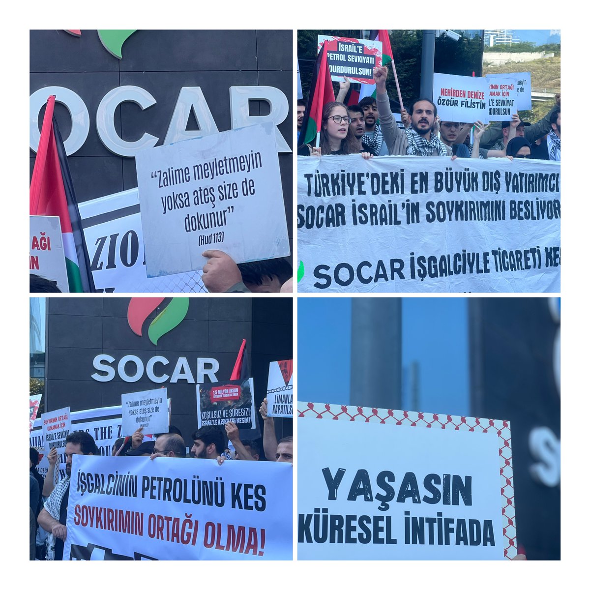 💢 İşgalci İsrail'e Türkiye Üzerinden Petrol Satan Azerbaycan Devlet Şirketi SOCAR Genel Merkezi Önünde Protesto Ediliyor 🇵🇸 #boykot - #socar - #freepalestine 🇵🇸